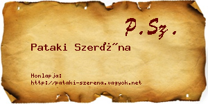 Pataki Szeréna névjegykártya